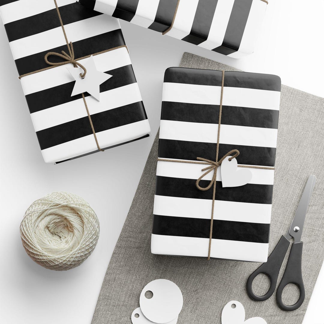 Black & White Stripe Gift Wrapping Paper | Sephora Wrap | Matte and ...