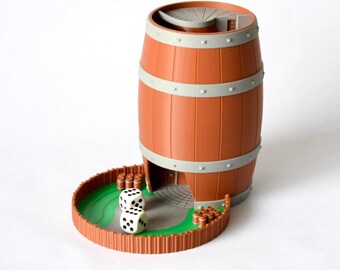 Handmade Barrel Dice Tower: Unique RPG Gaming Accessory