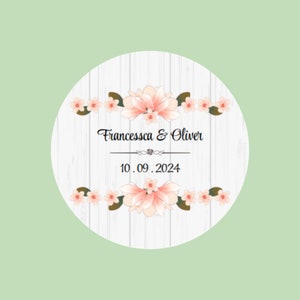 Wedding Favour Stickers Floral Design Personalised Stickers For Wedding Favours