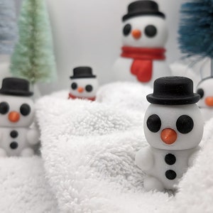 Baby-Schneemann, 3D gedrucktes artikuliertes flexibles zappeln Spielzeug sensorisches Haustier niedliches 3D drucken Mini Geschenkidee, Weihnachtszappeln, vervollkommnen für Strümpfe