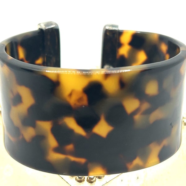 Vintage Signed Nine West Faux Tortoise Shell, Cuff  Bracelet,Gift for Her, Anniversary,Birthday. Christmas, See Earrings, Necklaces, Jewelry