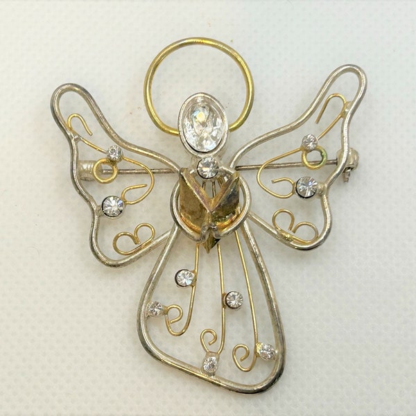 Vintage Guardian Angel Brooch. Eisenberg Ice, Gift for Her,Birthday, Christmas, Jewelry,Gift for all Occasions,Earrings, Necklaces, Women