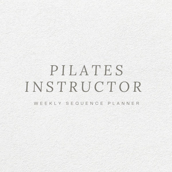 Pilates Instructor Planner