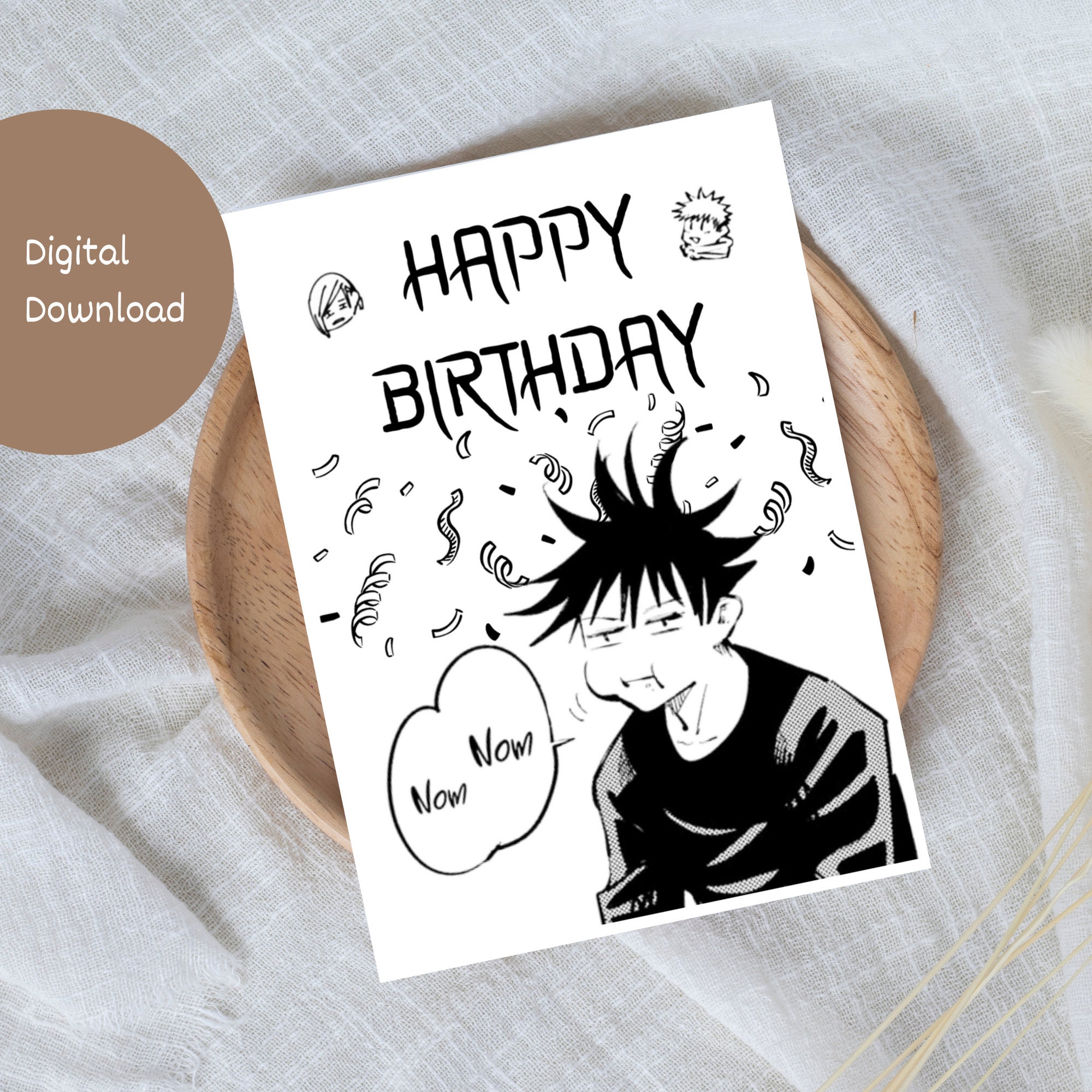 Jujutsu Kaisen Anime Megumi Happy Birthday Card Etsy