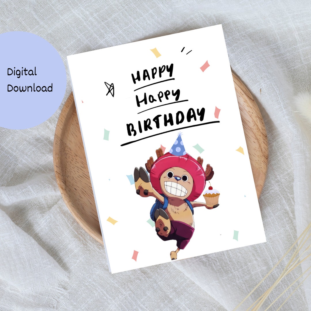 Chopper Birthday Card, One Piece Card, Happy Birthday Etsy
