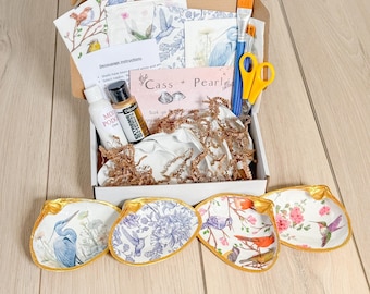 Vogel Serviettentechnik Muschel Muschel DIY Kit: Strand Handwerk Party Geschenk