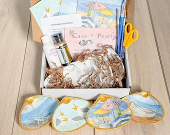 Meeresküste Decoupage Muschel Kit: Geschenk zum Selbermachen