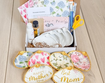 Muttertag Decoupage Clam Shell Kit: Geschenk zum Basteln