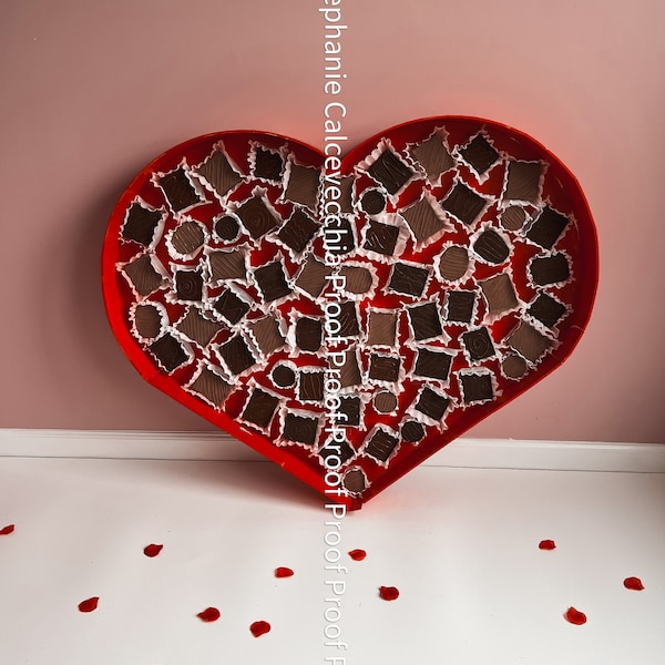 Valentines Day Chocolate Heart Box Digital Backdrop