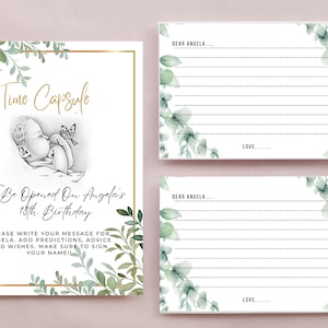 Bewerkbare Time Capsule-sjabloon voor baby met origineel artwork