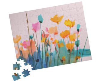 Watercolor Wildflowers Puzzle 500-1000 Piece | Floral Jigsaw Puzzle