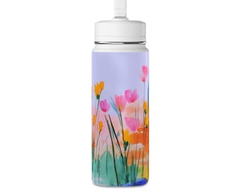 Watercolor Wildflower Mini Water Bottle | 20oz
