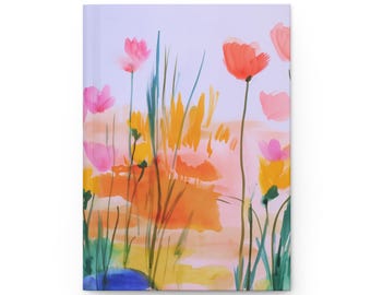 Watercolor Wildflowers Hardcover Journal | Floral Notebook