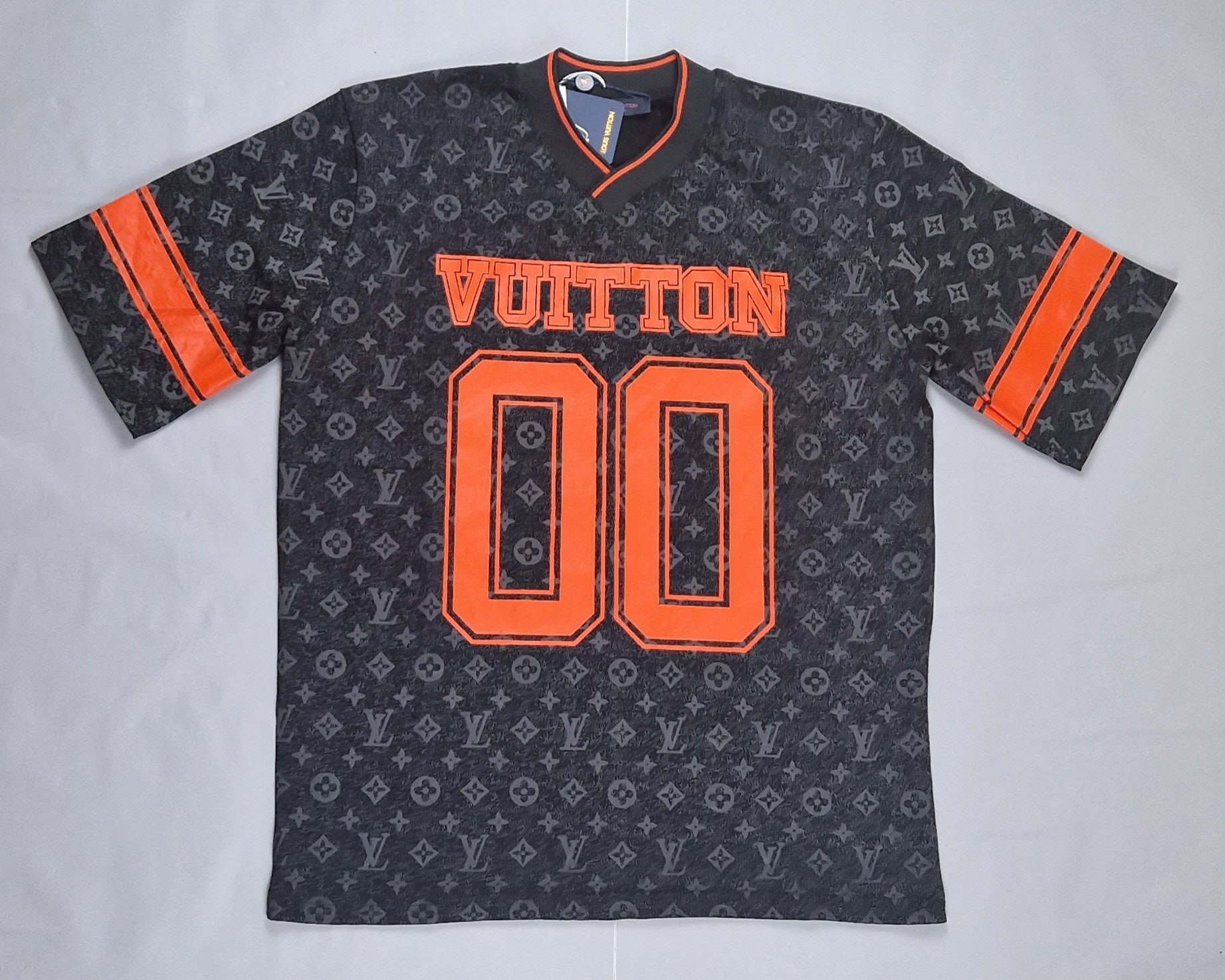 Louis Vuitton Monogram Plaid T-Shirt Tops Men XS Shadow Logo Navy From  Japan