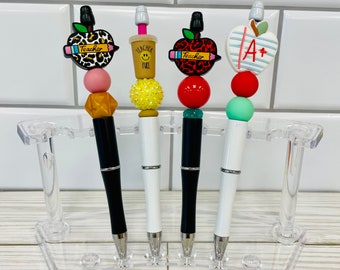 Teacher Themed Custom Beaded Pens