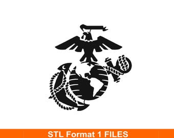 Wall Art Eagle, Globe, and Anchor – 3D STL Model 1 files Digital Download !!!