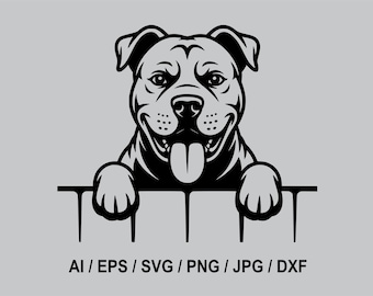 Pitbull Dog Vector Graphic, Laser Cut File (Digital Download)