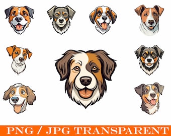 Funny Dog Breed Clipart PNG Bundle - Sublimation Design (Digital Download)
