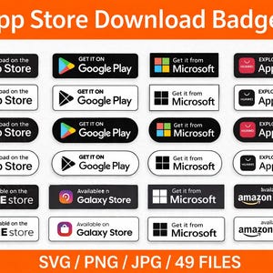 App Store & Google Play Badges | Download Buttons (PNG SVG)