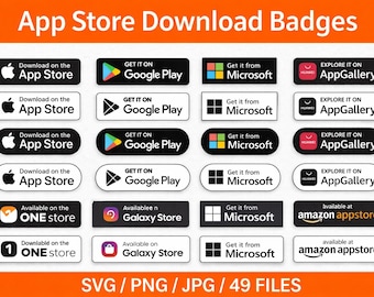 App Store & Google Play Badges | Download Buttons (PNG SVG)
