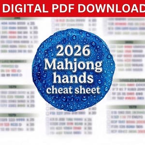 Referentieblad Amerikaans Mahjong 2026, printbaar spiekblad, Mahjong-handgids, beginnersvriendelijke visuele referentie