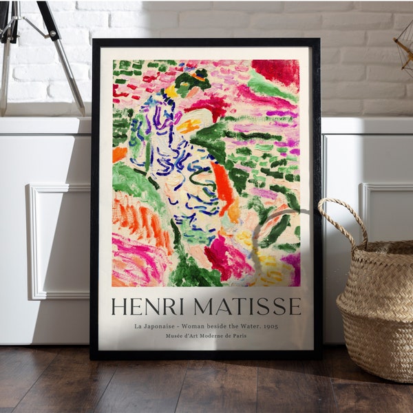 Henri Matisse Exhibition Poster La Japonaise 1905 Decorative Painting Canvas Wall Art Vintage, French Advert,Art Nouveau,Vintage Print