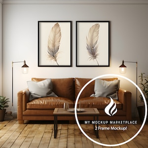 Double Frame Mockup, Modern Decor, 2 Frame Mockup, Mockup, Frame Mockup, Interior Mockup, Editable Mockup, Styled Interior Mockup, PSD File