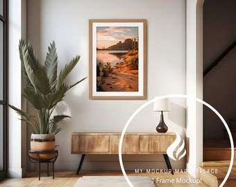 Maquete de quadro único, decoração moderna, maquete de 1 quadro, maquete, maquete de quadro, maquete de interior, maquete editável, maquete de interior estilizado, arquivo PSD