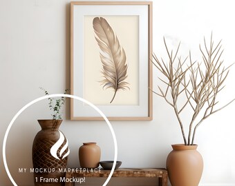 Maquete de quadro único, decoração moderna, maquete de 1 quadro, maquete, maquete de quadro, maquete de interior, maquete editável, maquete de interior estilizado, arquivo PSD