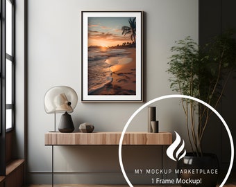 Maquete de quadro único, decoração moderna, maquete de 1 quadro, maquete, maquete de quadro, maquete de interior, maquete editável, maquete de interior estilizado, arquivo PSD