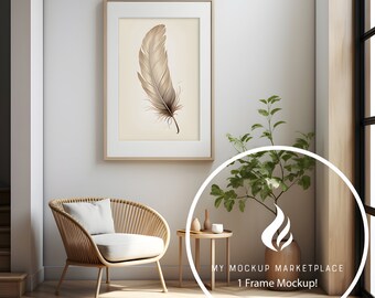 Maquete de quadro único, decoração moderna, maquete de 1 quadro, maquete, maquete de quadro, maquete de interior, maquete editável, maquete de interior estilizado, arquivo PSD