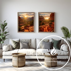 Double Frame Mockup, Modern Decor, 2 Frame Mockup, Mockup, Frame Mockup, Interior Mockup, Editable Mockup, Styled Interior Mockup, PSD File