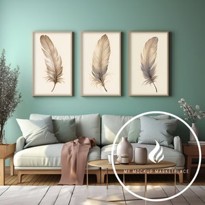3 Frame Mockup, Modern Decor, Three Frame Mockup, Color Mockup, Frame Mockup, Interior Mockup, Editable Mockup, Styled Interior Mockup