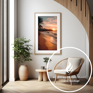 Single Frame Mockup, Modern Decor, 1 Frame Mockup, Mockup, Frame Mockup, Interior Mockup, Editable Mockup, Styled Interior Mockup, PSD File