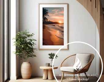 Maquete de quadro único, decoração moderna, maquete de 1 quadro, maquete, maquete de quadro, maquete de interior, maquete editável, maquete de interior estilizado, arquivo PSD