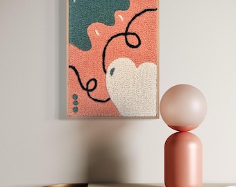 Wool Wall Hanging: Peach Abstract Art, Scandinavian Decor