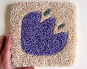 Small Wool Wall Art: Modern Floral Textile Decor