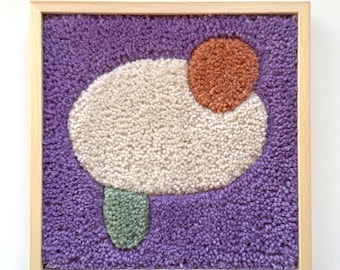 Purple Wool Wall Hanging: Handmade Scandinavian Textile Art