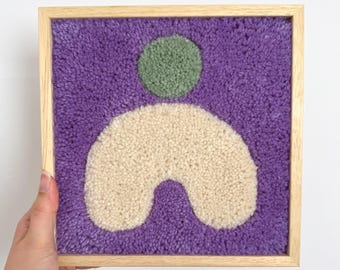 Handmade Wool Tapestry Art: Pastel Abstract Wall Hanging