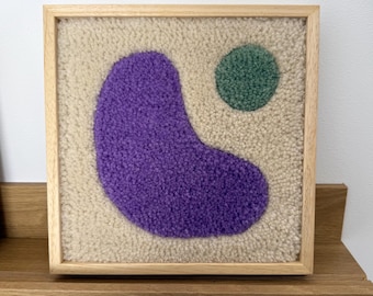 Handmade Wool Wall Hanging: Abstract Textile Art, Wooden Frame