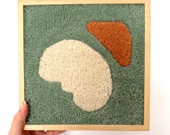 Framed Wool Tapestry: Minimalist Pastel Abstract Wall Art