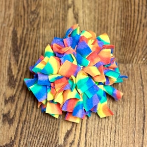 Fleece Snuffle Treat Ball for Pets - stuffable puzzle toy, slow feeder for kibble, ready to ship