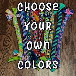 CUSTOM COLORS Tug Rope - stretchy fleece knotted tug of war toy for dogs