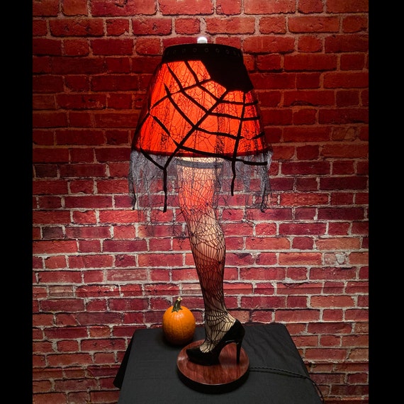 SCARLETT Art Sculpture Table Lamp Goth Halloween Leg Lamp Pirate Spider Black Lace Steampunk Adventure Stockings Fashion Etsy