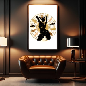 Woman Body Line Wall Art, Female Silhouette Abstract Printable Wall Poster, Wall Art Print.