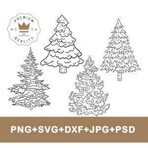 Svg d'arbre de Noël, arbre de Noël png, dxf d'arbre de Noël, arbre de Noël linéaire, ensemble d'arbre de Noël, impression d'arbre de Noël, svg de Noël