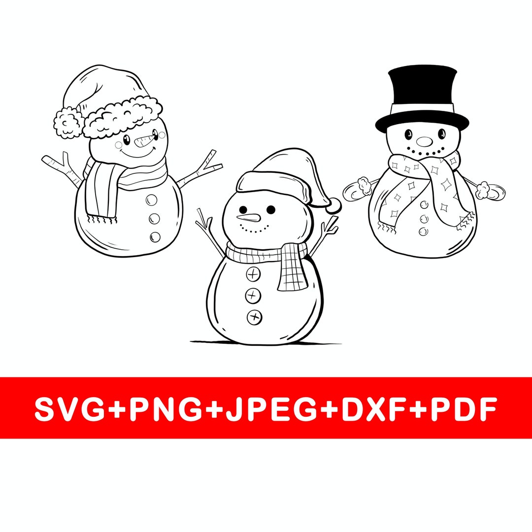 Snowman SVG, Snowmen SVG, Snowman Clipart, Christmas Svg, Printable ...