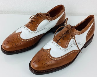 Vintage POLO By RALPH LAUREN Brown & White Wingtips Spectators / Brogue Golf Shoes 11