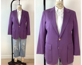 Vintage POLO By RALPH LAUREN  Purple Cotton Jacket / Sports Coat / Blazer / Trad Style