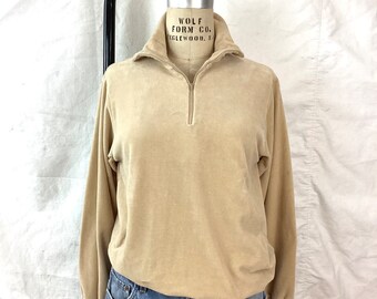 Vintage '70's Velour Sweater Tracksuit Top. Sweatsuit. Sweatshirt
